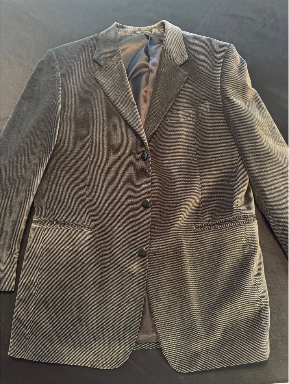 Adolfo Men's 40R Brown Herringbone Sport Coat Blazer